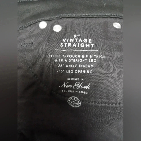 J Crew EUC Vintage Straight Black  Denim Skinny Jeans Size 25 - Picture 9 of 9